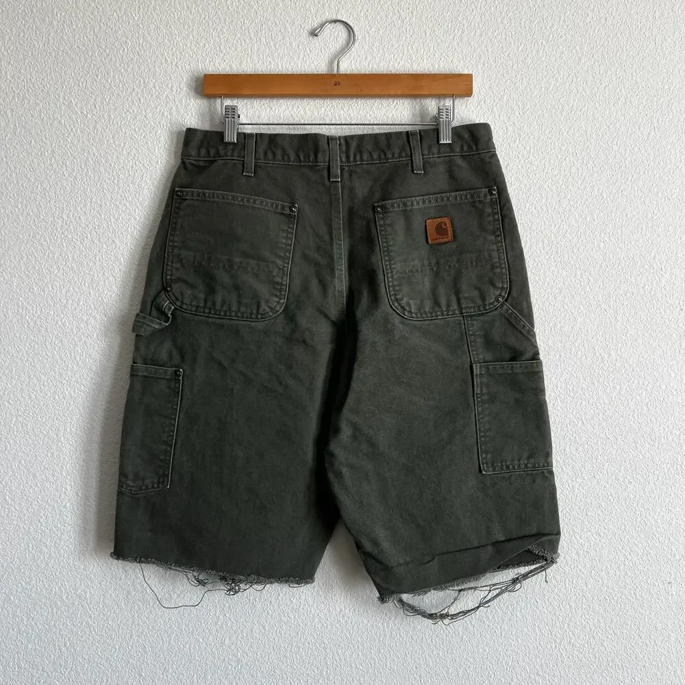 Carhartt green double knee work wear carpenter shorts